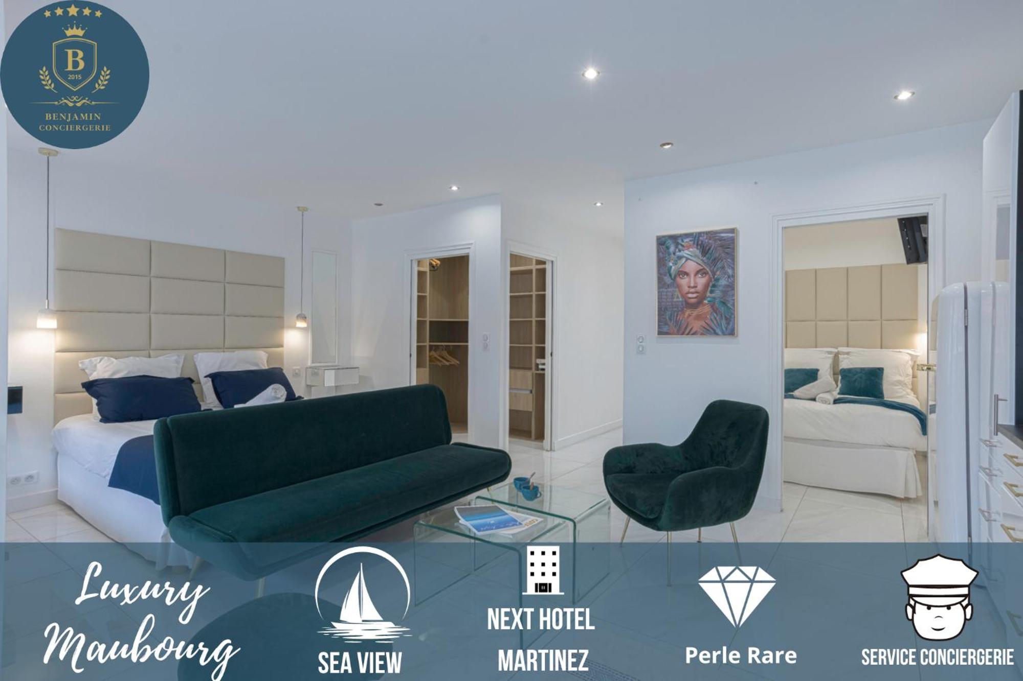 Luxury Maubourg - Vue Mer - Croisette 50M Plage - Clim - Terrasse Cannes Exterior photo